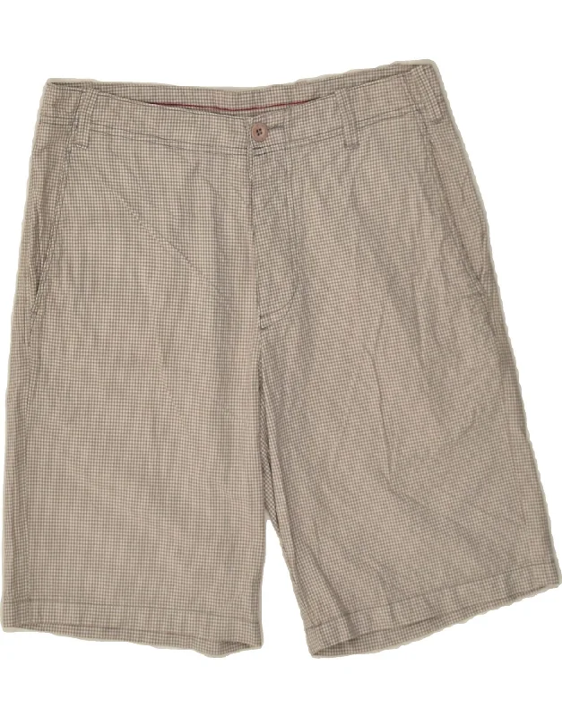 CONVERSE Mens Chino Shorts Small W32 Grey Check Cotton