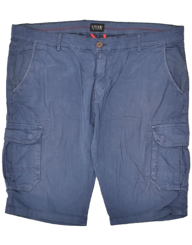 COVERI Mens Cargo Shorts IT 54 2XL W40 Blue Cotton