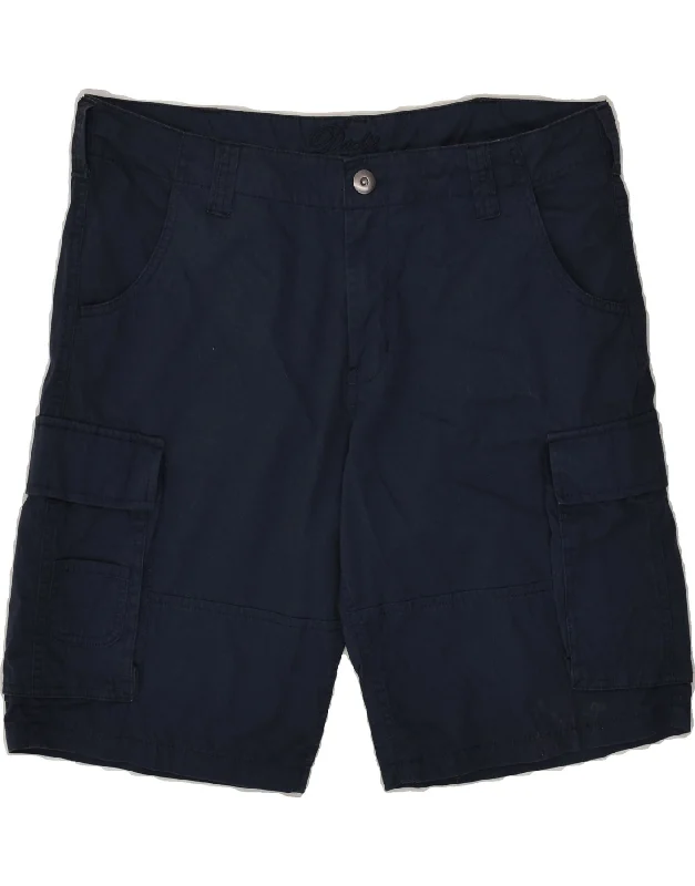 DACK'S Mens Cargo Shorts IT 50 Large W36 Navy Blue Cotton