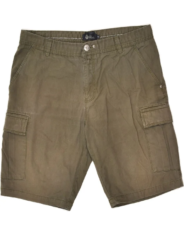 DACK'S Mens Cargo Shorts IT 52 2XL W38 Khaki Cotton