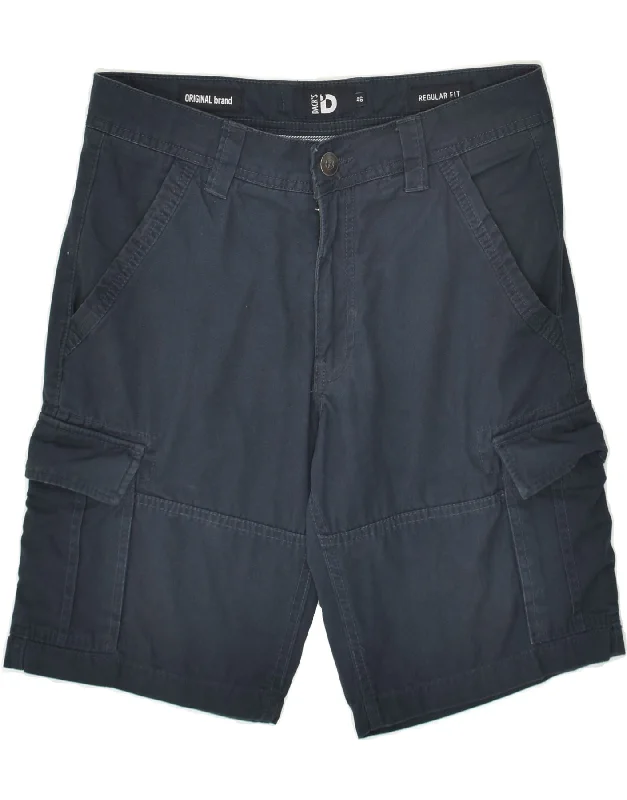 DACK'S Mens Regular Fit Cargo Shorts IT 46 Small W30 Navy Blue Cotton