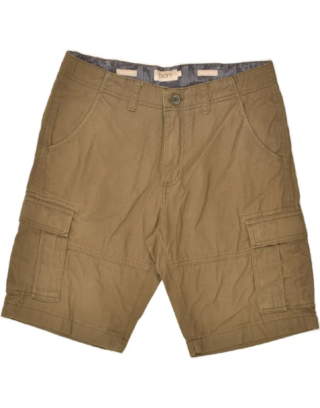 DACK'S Mens Regular Fit Cargo Shorts IT 48 Medium W32  Brown Cotton