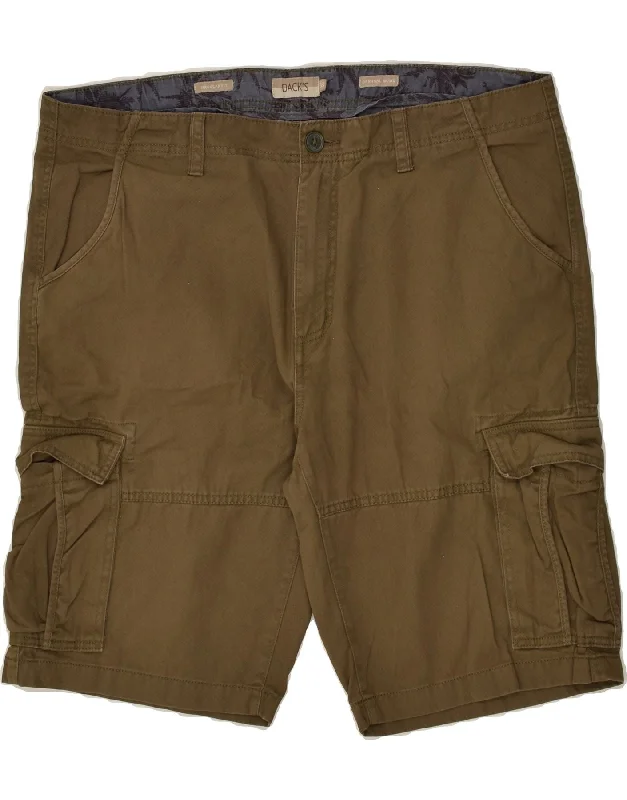 DACK'S Mens Regular Fit Cargo Shorts IT 56 3XL W40 Khaki Cotton