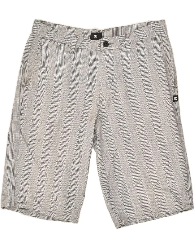 DC Mens Chino Shorts W31 Medium Grey Check Cotton