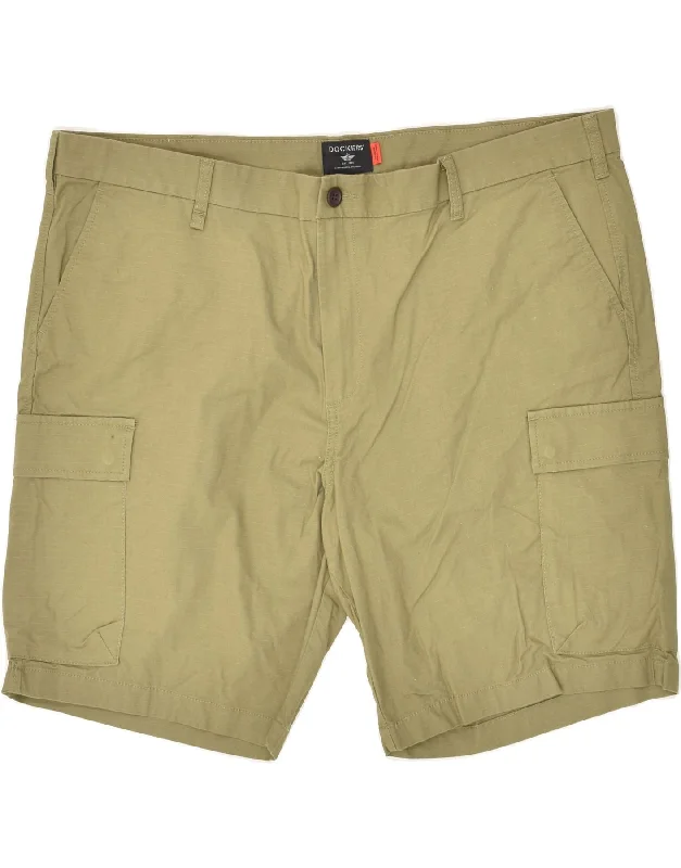 DOCKERS Mens Cargo Shorts W42 2XL Khaki Cotton