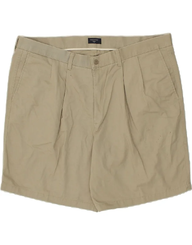 DOCKERS Mens Relaxed Fit Chino Shorts W44 2XL Beige Cotton