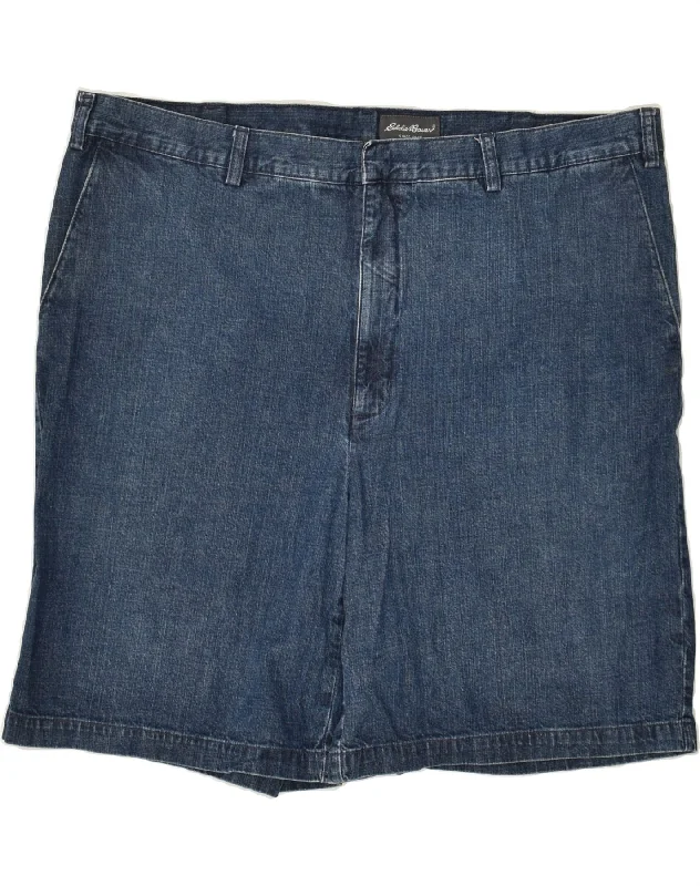 EDDIE BAUER Mens Tall Denim Shorts W44 3XL Navy Blue Cotton