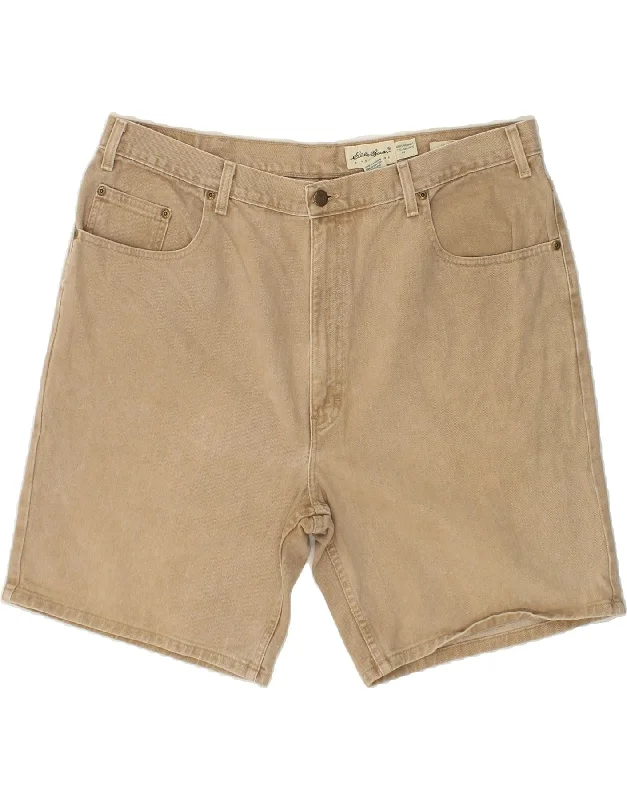 EDDIE BAUER Mens Tall Relaxed Fit Denim Shorts W42 2XL Brown Cotton