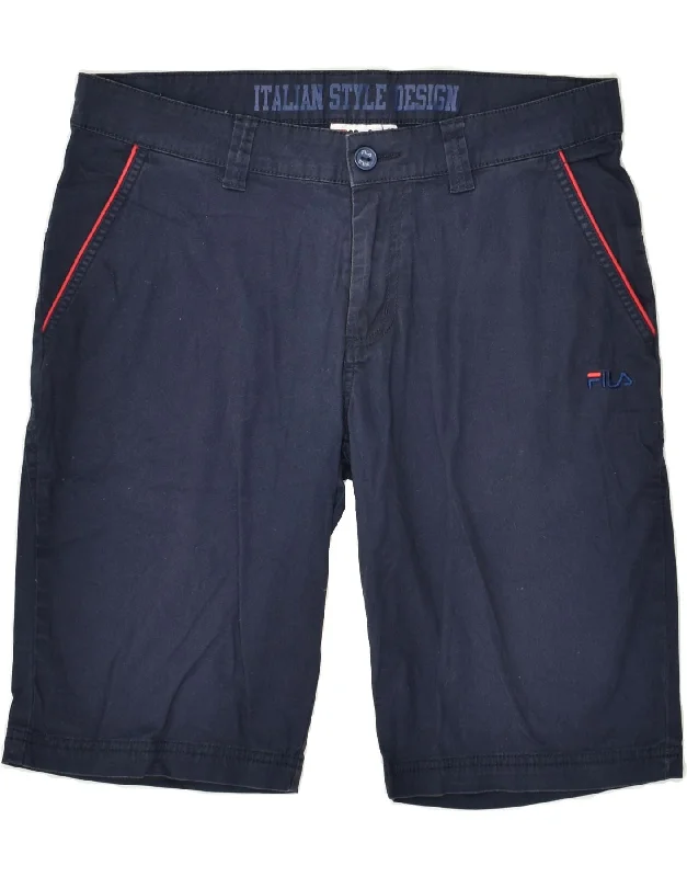 FILA Mens Chino Shorts IT 46 Small W34 Navy Blue Cotton