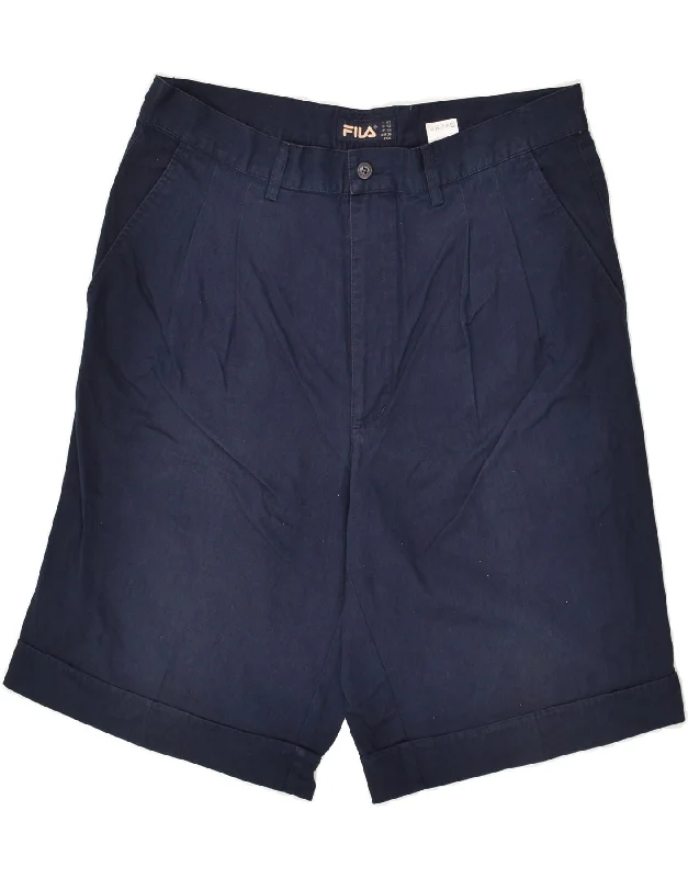 FILA Mens Pegged Chino Shorts W36 Large Navy Blue Cotton