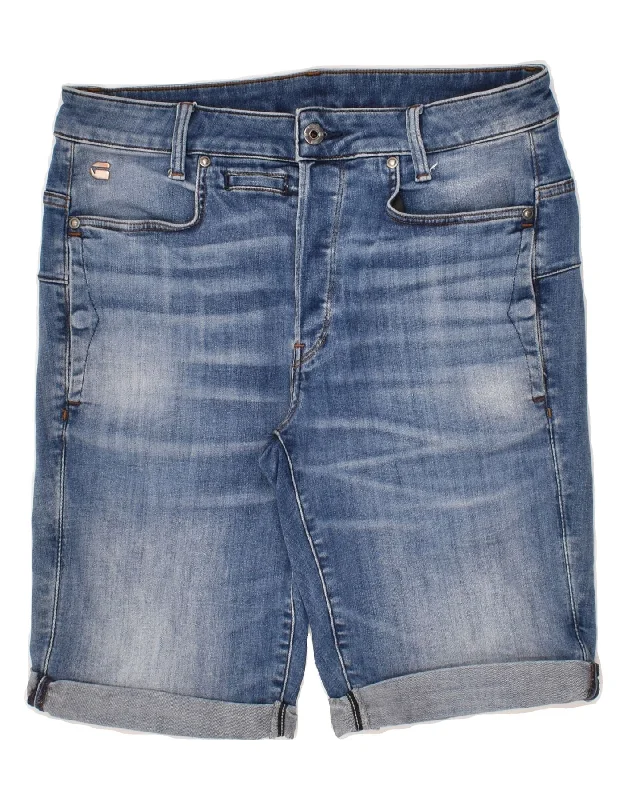 G-STAR Mens Denim Shorts W29 Small Blue Cotton