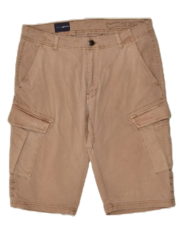 GAS Mens Cargo Shorts W32 Medium  Brown Cotton