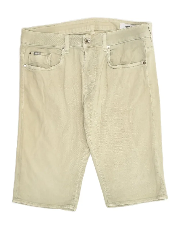 GAS Mens Denim Shorts W36 Large  Beige Cotton