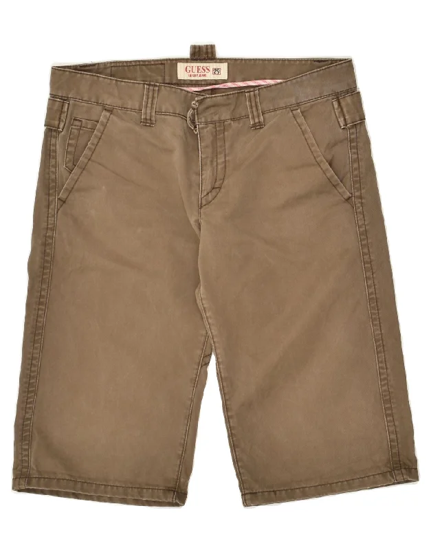 GUESS Mens Chino Shorts W29 Small Brown Cotton