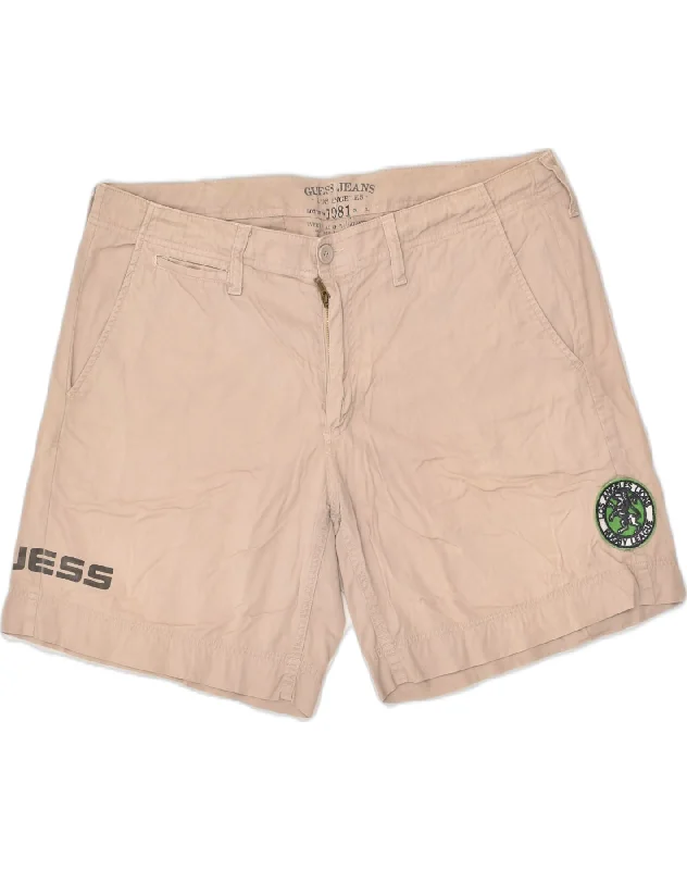 GUESS Mens Chino Shorts W34 Large Beige