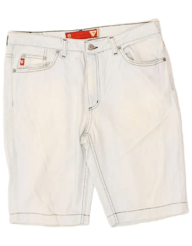 GUESS Mens Denim Shorts W33 Medium  Blue