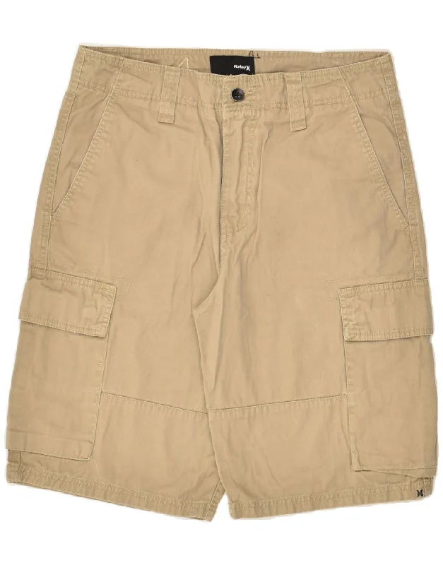 HURLEY Mens Cargo Shorts W30 Medium Beige Cotton