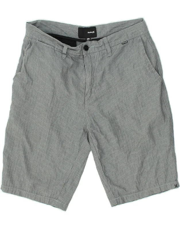 HURLEY Mens Chino Shorts W28 Small  Grey Pinstripe Cotton