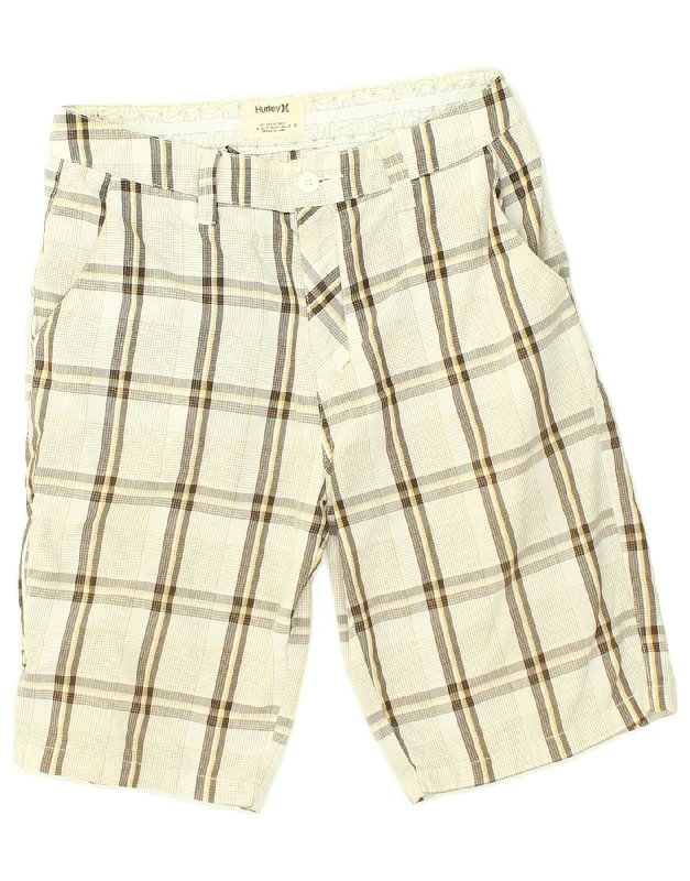 HURLEY Mens Chino Shorts W30 Medium Beige Check