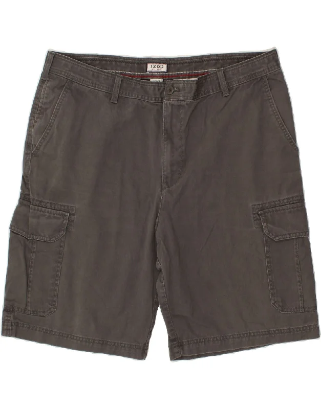 IZOD Mens Cargo Shorts W40 XL Grey Cotton