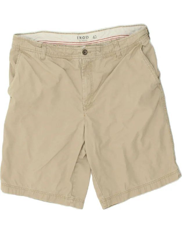 IZOD Mens Salt Water Chino Shorts W40 XL Grey Cotton