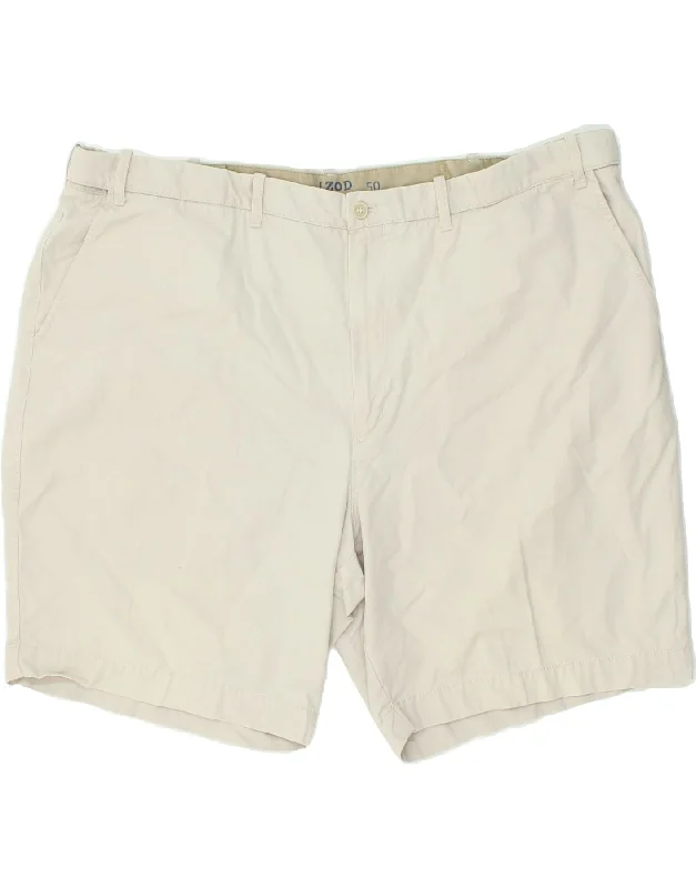 IZOD Mens Salt Water Chino Shorts W50 4XL Beige Cotton