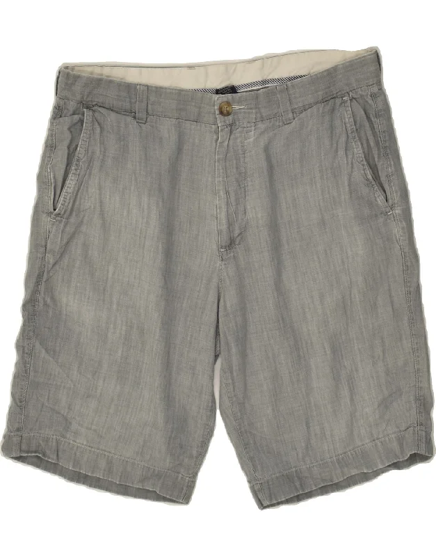 J. CREW Mens Chino Shorts W34 Large Grey Cotton