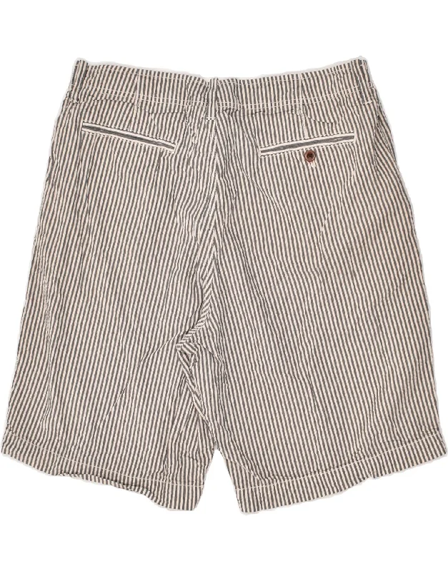 J. CREW Mens Chino Shorts W36 Large Grey Striped Cotton