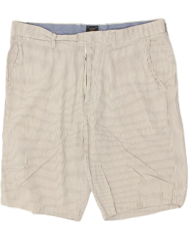 J. CREW Mens Club Casual Shorts W36 Large Grey Striped Cotton