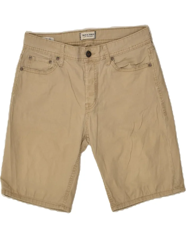 JACK & JONES Mens Comfort Fit Casual Shorts Small W32 Beige Polyester