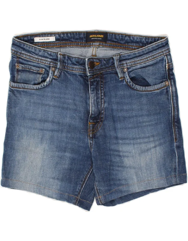 JACK & JONES Mens GLENN Denim Shorts W30 Medium Blue Cotton