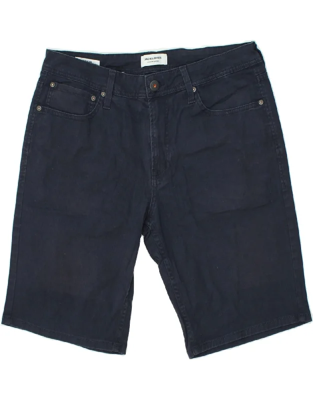 JACK & JONES Mens Regular Denim Shorts  Medium W30 Navy Blue Cotton