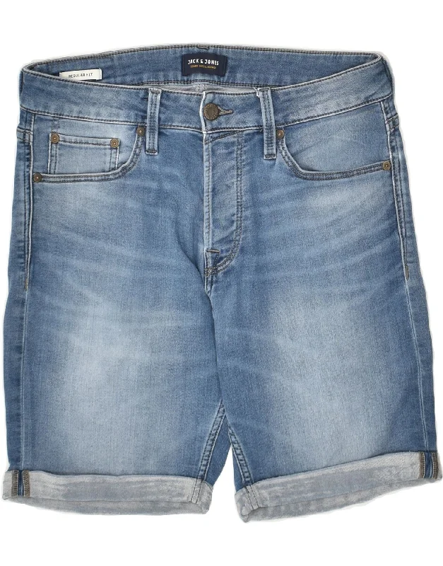 JACK & JONES Mens Regular Denim Shorts  Small W30 Blue Cotton