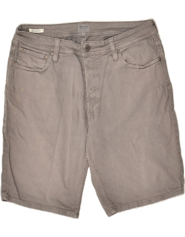 JACK & JONES Mens Regular Fit Denim Shorts Large W32 Grey Cotton