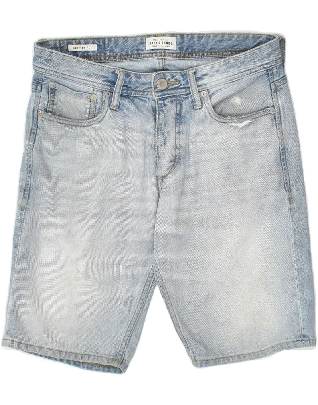 JACK & JONES Mens Regular Fit Denim Shorts Small W32  Blue Cotton