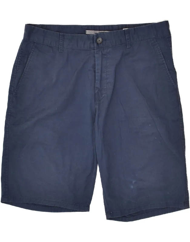 JULES Mens Chino Shorts IT 46 Small W36 Navy Blue Cotton