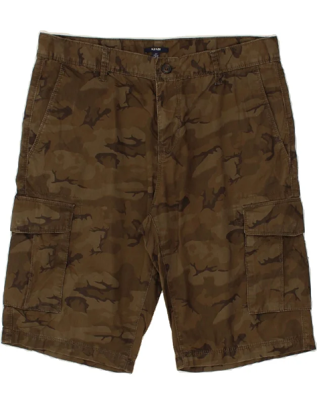 KIABI Mens Cargo Shorts UK 42 XL W36 Brown Camouflage