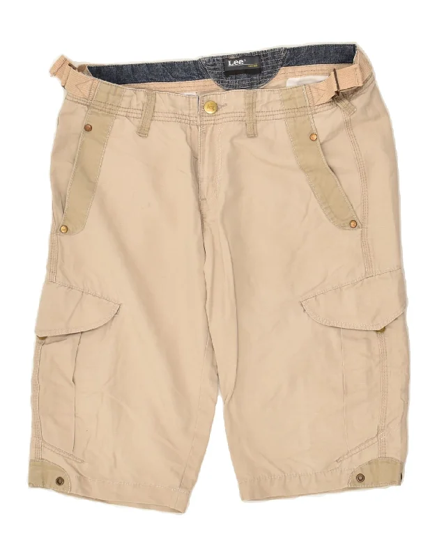 LEE Mens Cargo Shorts W32 Medium Beige Cotton