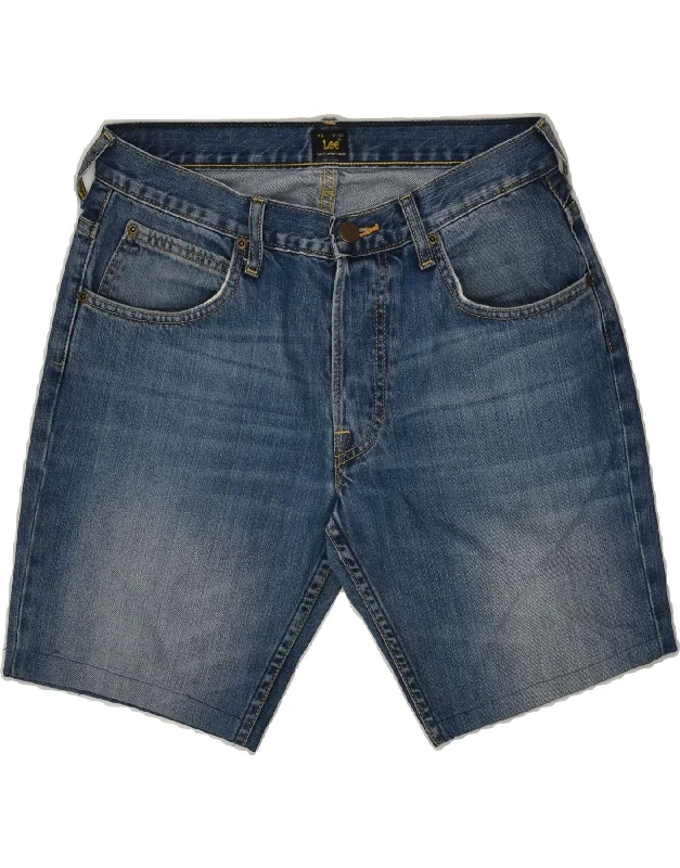 LEE Mens Denim Shorts W31 Medium Blue Cotton