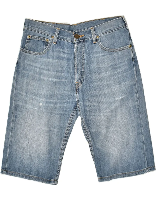 LEE Mens Rider Denim Shorts W30 Medium Blue Cotton