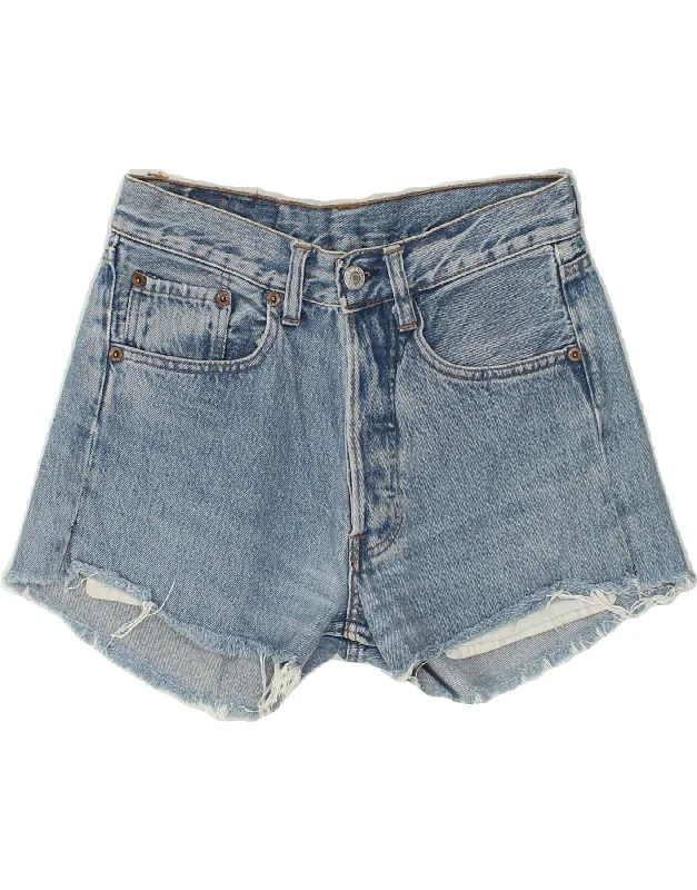 LEVI'S Mens 501 Denim Shorts W28 Small Blue