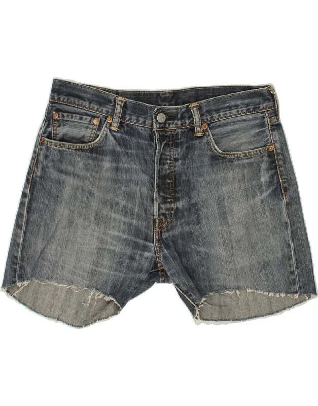 LEVI'S Mens 501 Denim Shorts W34 Large Blue Cotton