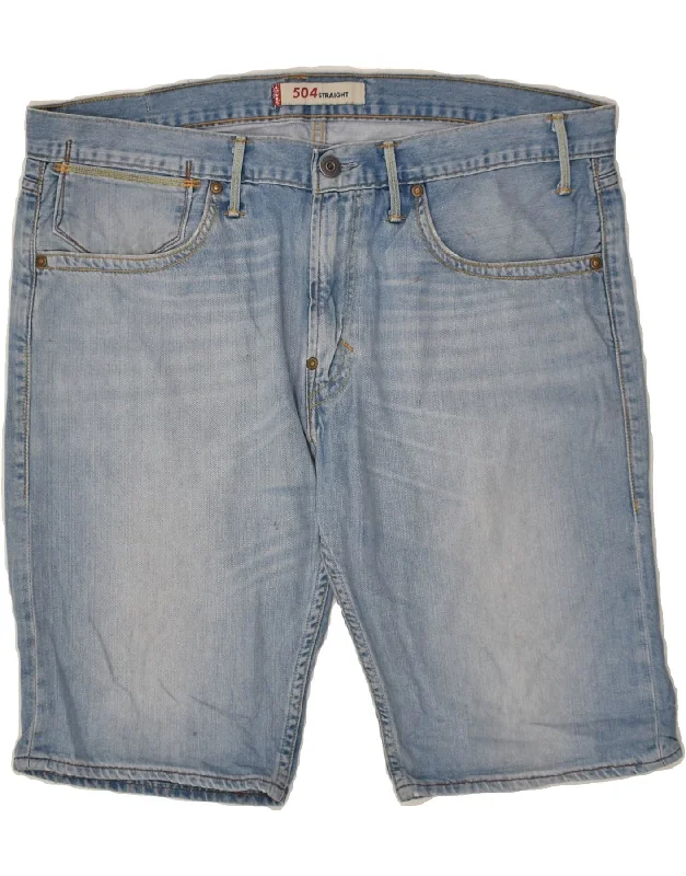 LEVI'S Mens 504 Denim Shorts W38 XL Blue