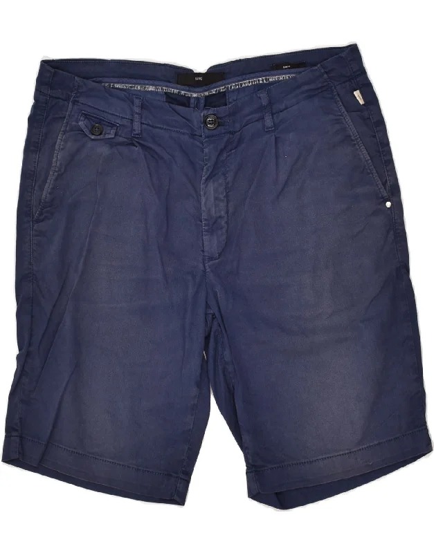 LIU JO Mens Slim Fit Chino Shorts IT 46 Small W32 Navy Blue Cotton