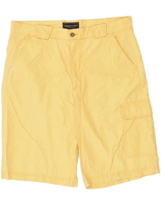 MARLBORO CLASSICS Mens Cargo Shorts W32 Medium Yellow Cotton