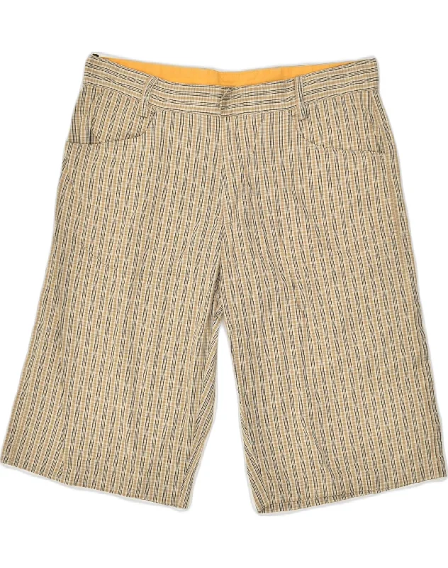 MELTIN' POT Mens Casual Shorts W36 Large Beige Check