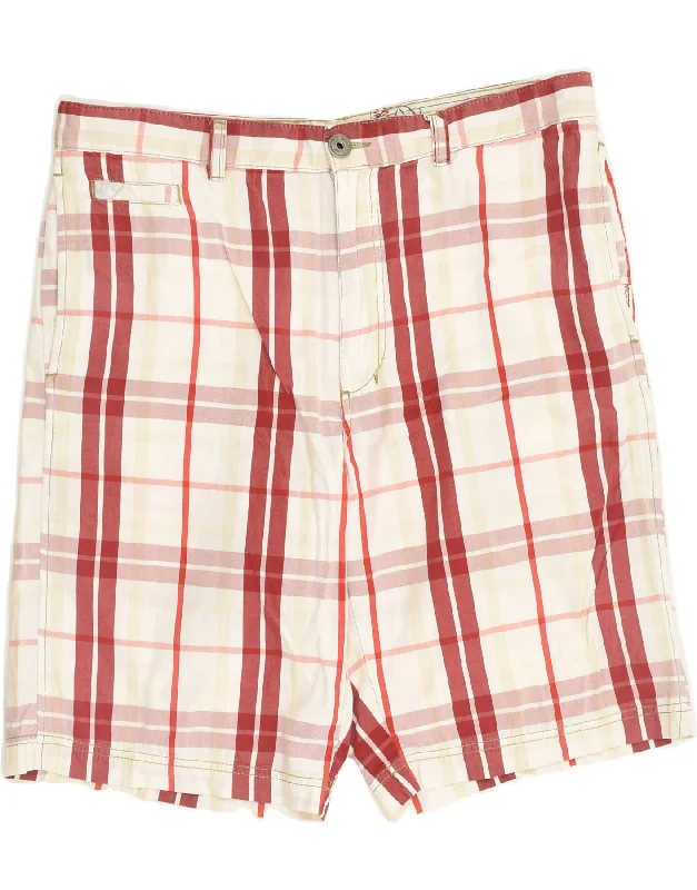 MURPHY & NYE Mens Chino Shorts Large W36  Beige Check Cotton