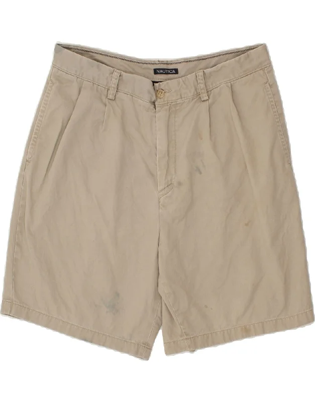 NAUTICA Mens Chino Shorts W36 Large Grey Cotton