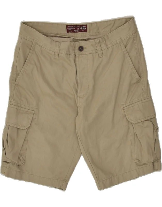 OVS Mens Cargo Shorts IT 48 Medium W33 Beige Cotton