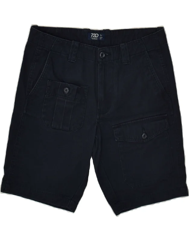 OVS Mens Cargo Shorts W32 Medium Navy Blue Cotton